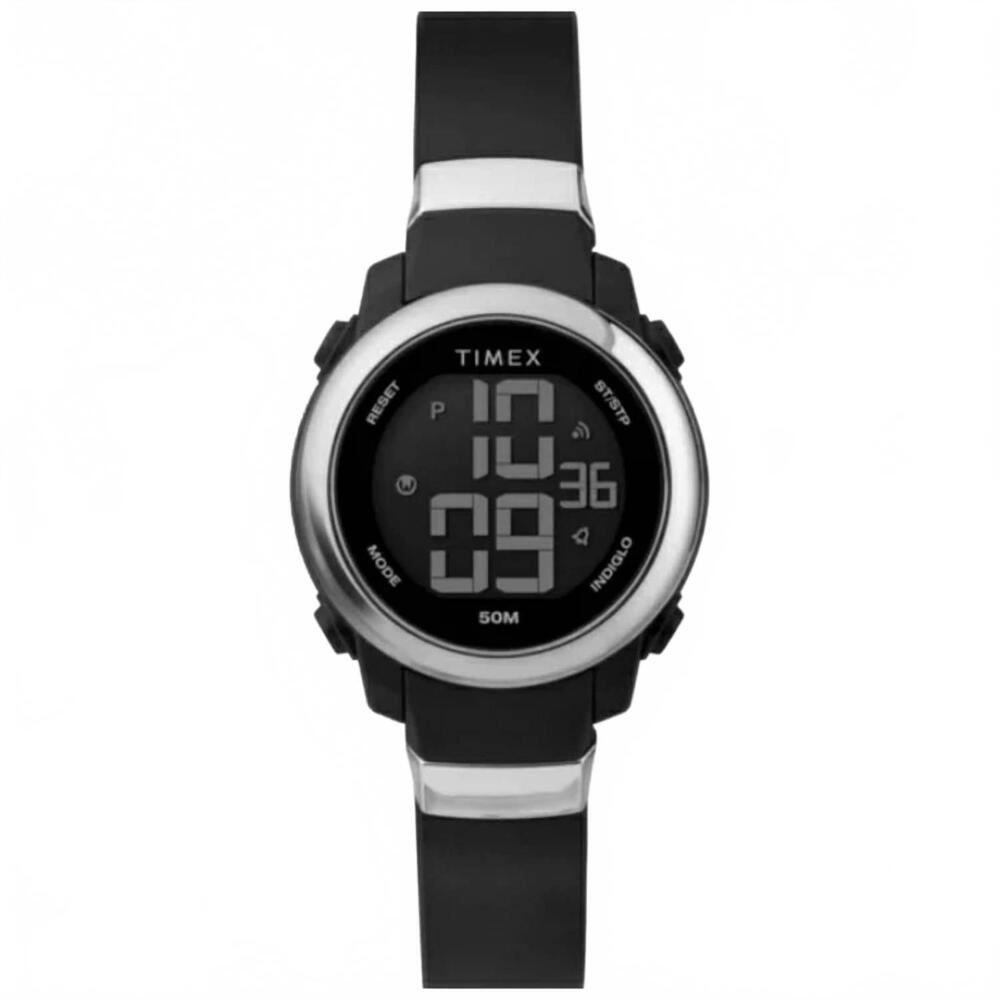 NEW TIMEX women's digital resin strap watch in black